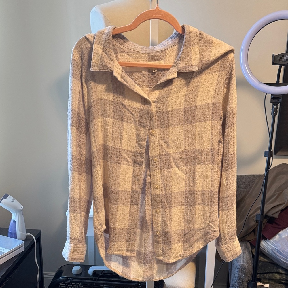 Thread & Supply Textured Beige Shirt